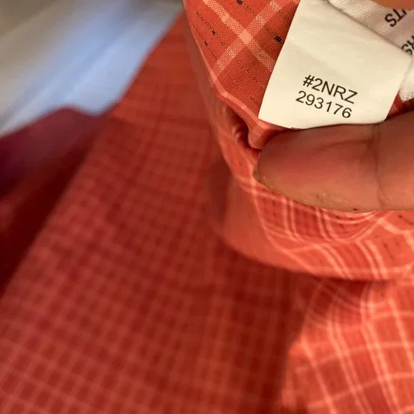 ORVIS men orange gingham style snap button shirt, XXL - Picture 11 of 13